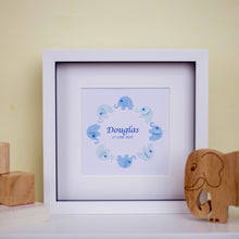 Load image into Gallery viewer, Personalised New Baby Girl Framed Gift - Pink Elephants Nursery Decor