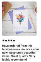 Load image into Gallery viewer, Customer review of Mother&#39;s Day card from Lavender House Gift Company