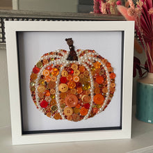 Load image into Gallery viewer, Autumn Fall Decor - Framed Halloween Pumpkin Button Art