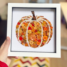 Load image into Gallery viewer, Autumn Fall Decor - Framed Halloween Pumpkin Button Art