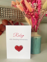 Load image into Gallery viewer, Ruby Anniversary Card - 40th Anniversary