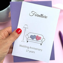 Load image into Gallery viewer, Furniture Anniversary Card - 17th Anniversary