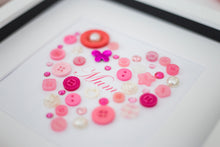 Load image into Gallery viewer, Framed gift for Mum - Personalised framed pink heart
