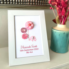 Load image into Gallery viewer, Personalised welcome baby framed keepsake