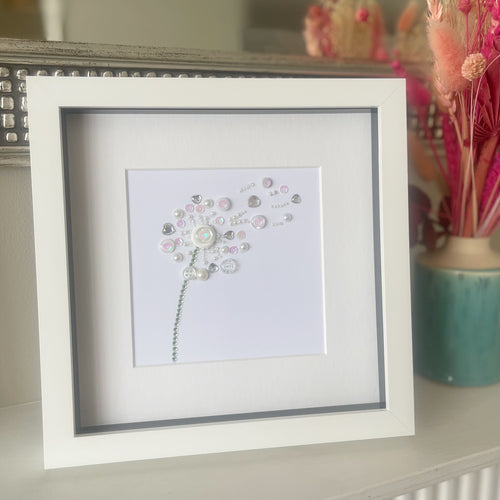 Dandelion Clock and Fairy Wishes Framed Artwork