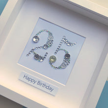 Load image into Gallery viewer, Personalised birthday age button art framed picture.
