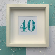 Load image into Gallery viewer, Personalised birthday age button art framed picture.
