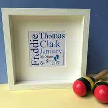 Load image into Gallery viewer, Personalised nursery child's word art. framed picture.