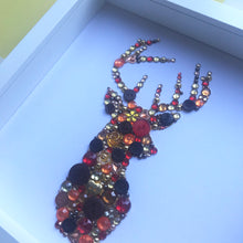 Load image into Gallery viewer, A beautiful contemporary stag made from stunning buttons. Original British art. Perfect for Christmas. Free delivery!