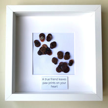 Load image into Gallery viewer, Personalised paw prints button art framed picture.