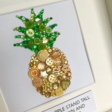 Load image into Gallery viewer, Sparkly gold pineapple button artwork - personalised and original