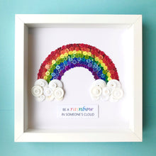Load image into Gallery viewer, Sparkly Rainbow framed button art nursery decor | Child's bedroom art