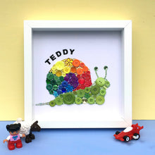 Load image into Gallery viewer, rainbow snail cute button art framed picture
