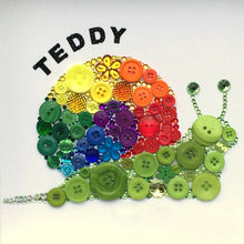 Load image into Gallery viewer, rainbow snail cute button art framed picture