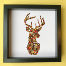 Load image into Gallery viewer, A beautiful contemporary stag made from stunning buttons. Original British art. Perfect for Christmas. Free delivery!