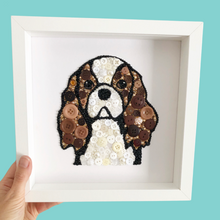 Load image into Gallery viewer, King Charles Spaniel Pet Portrait Framed Button Art