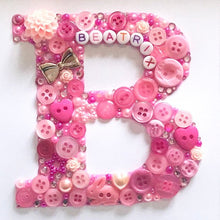 Load image into Gallery viewer, Button art initial letter framed picture