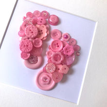 Load image into Gallery viewer, baby button art footprint framed picture