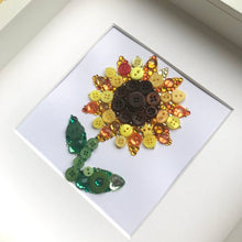 Load image into Gallery viewer, Personalised Sunflower Button Art | 3rd Wedding Anniversary Flower