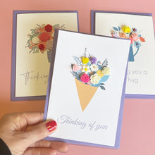 Load image into Gallery viewer, Pack of 3 Handmade Floral Note Cards