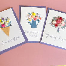 Load image into Gallery viewer, Pack of 3 Handmade Floral Note Cards