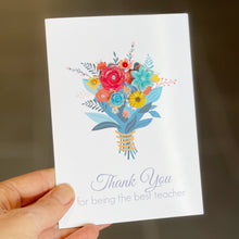 Load image into Gallery viewer, Teacher Thank You Card | Bouquet of Flowers Card