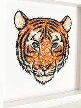 Load image into Gallery viewer, Sparkly original tiger button art. Perfect for any animal lover.