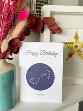 Load image into Gallery viewer, Scorpio constellation zodiac birthday card