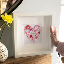 Load image into Gallery viewer, Button art heart picture for mum