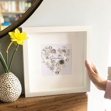 Load image into Gallery viewer, Personalised heart  button artwork for a special Grandmother.
