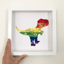 Load image into Gallery viewer, Sparkly rainbow dinosaur button art