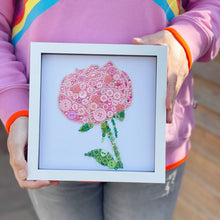 Load image into Gallery viewer, Pink Peony Button Art | 12th Wedding Anniversary Gift