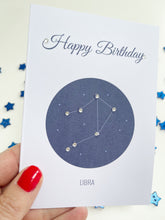 Load image into Gallery viewer, Libra constellation zodiac birthday card