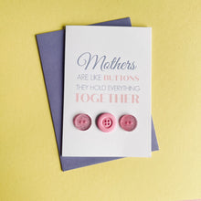 Load image into Gallery viewer, Mother's Day Card - Mothers are like buttons