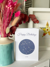 Load image into Gallery viewer, Gemini constellation zodiac birthday card