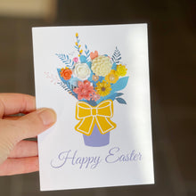Load image into Gallery viewer, Happy Easter Card - Vase Of Spring Flowers A6 Handmade Card