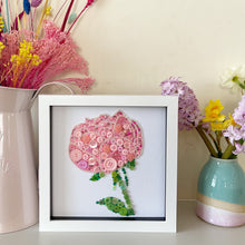 Load image into Gallery viewer, Pink Peony Button Art | 12th Wedding Anniversary Gift