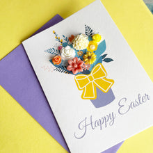 Load image into Gallery viewer, Happy Easter Card - Vase Of Spring Flowers A6 Handmade Card