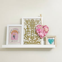 Load image into Gallery viewer, Hanging Heart Button Art - Pink 15cm