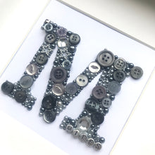 Load image into Gallery viewer, Button art initial letter framed picture