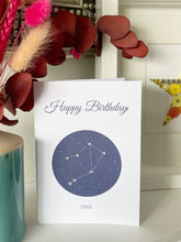 Load image into Gallery viewer, Libra constellation zodiac birthday card
