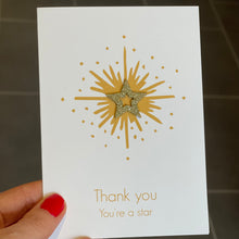 Load image into Gallery viewer, Handmade Thank You Card | You're A Star Handmade Card