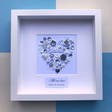 Load image into Gallery viewer, Personalised heart  button artwork for a special Grandmother.