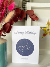 Load image into Gallery viewer, Sagittarius constellation zodiac birthday card