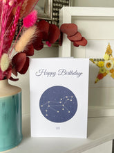 Load image into Gallery viewer, Leo constellation zodiac birthday card