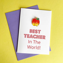 Load image into Gallery viewer, Best Teacher In The World Card | Apple For The Teacher
