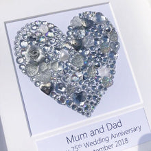 Load image into Gallery viewer, Silver Wedding 25th Anniversary Personalised Gift. Original button artwork.