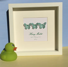 Load image into Gallery viewer, Beautiful butterflies button art framed picture.