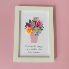 Load image into Gallery viewer, Thank you teacher personalised framed pot of flowers