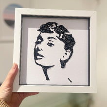 Load image into Gallery viewer, Audrey Hepburn Artwork in a white box frame